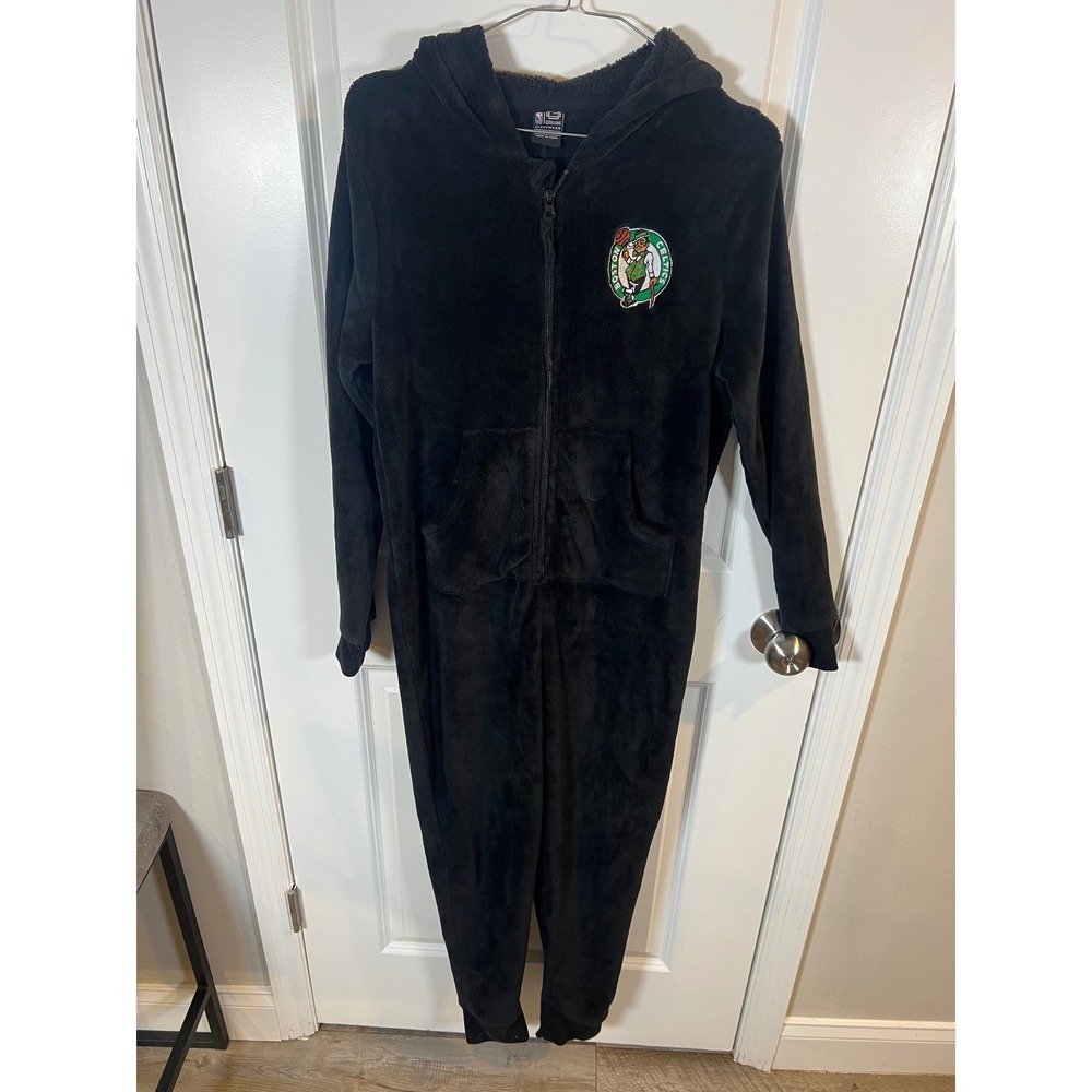 Ultra Game Mens Union Suit Boston Celtics Embroidered Fleece Black Size Medium